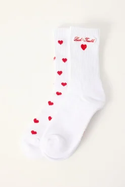 Heart Sock 2 Pack White