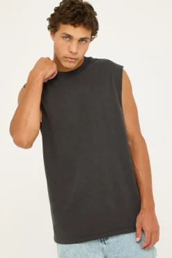 Heavy Faded Tank Faded Black
