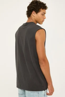 Heavy Faded Tank Faded Black