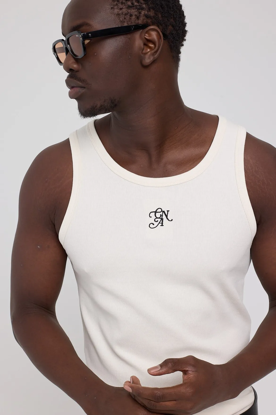 Heirloom Scoop Neck Singlet Tank Cloud White