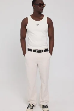 Heirloom Scoop Neck Singlet Tank Cloud White