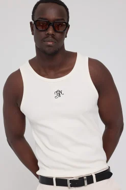 Heirloom Scoop Neck Singlet Tank Cloud White