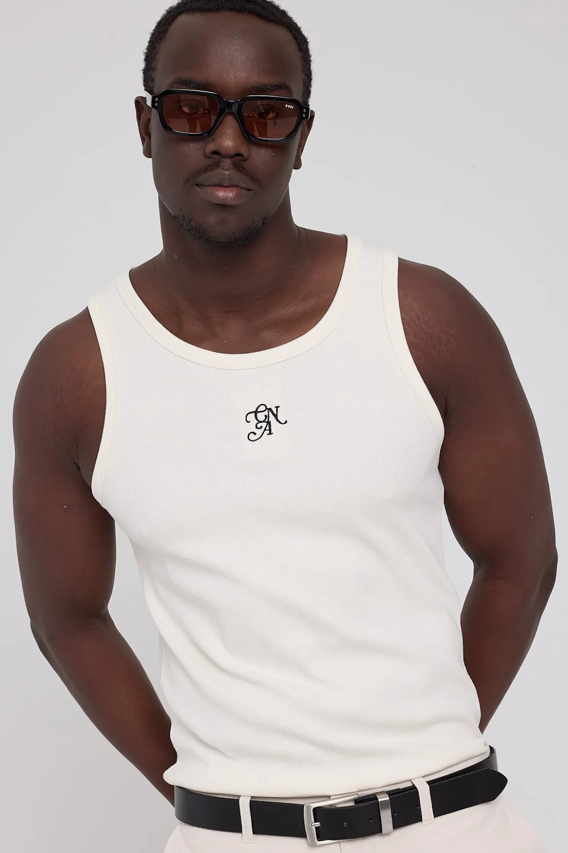 Heirloom Scoop Neck Singlet Tank Cloud White