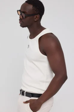 Heirloom Scoop Neck Singlet Tank Cloud White