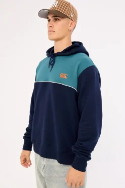 Heritage Panelled Hoodie Navy