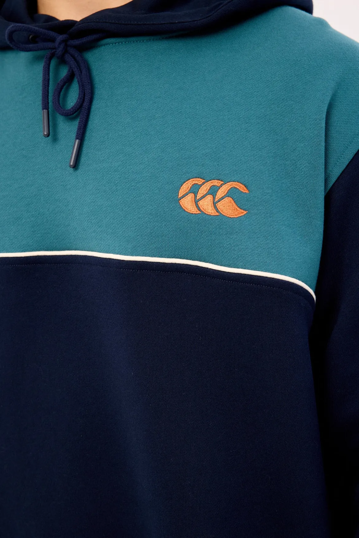 Heritage Panelled Hoodie Navy