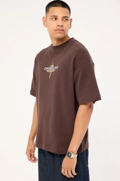 Hermes Loopback Heavyweight Easy Tee Coffee Brown