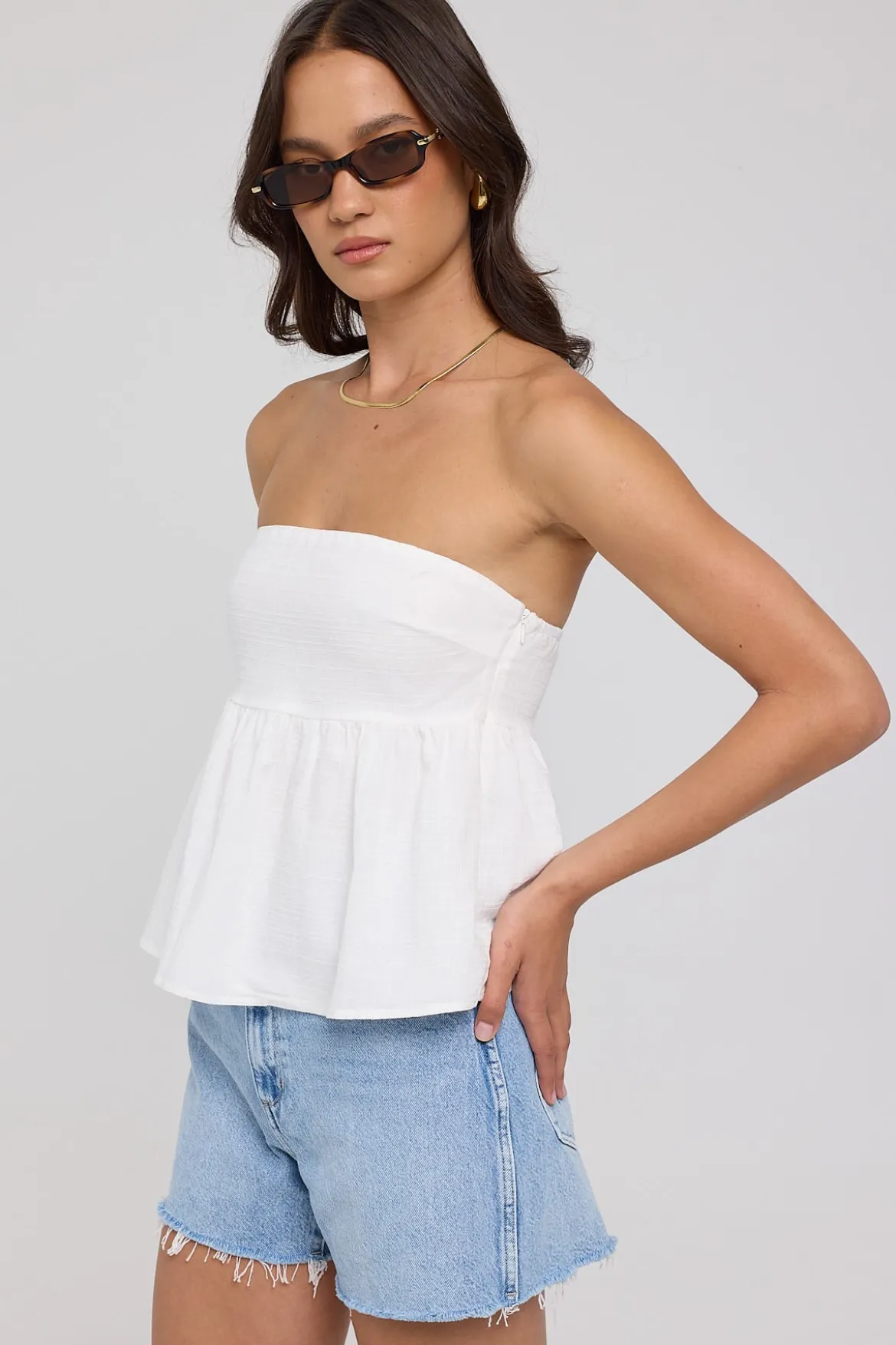 Hi Bells Denim Short Blue Road