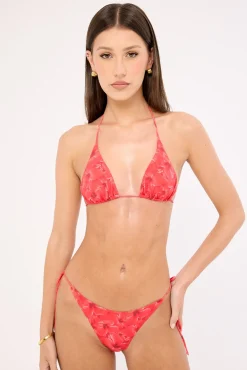 Hibiscus Breeze Bikini Bottom Red Print