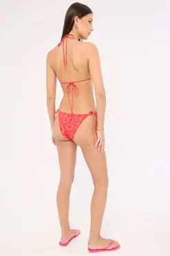Hibiscus Breeze Bikini Bottom Red Print