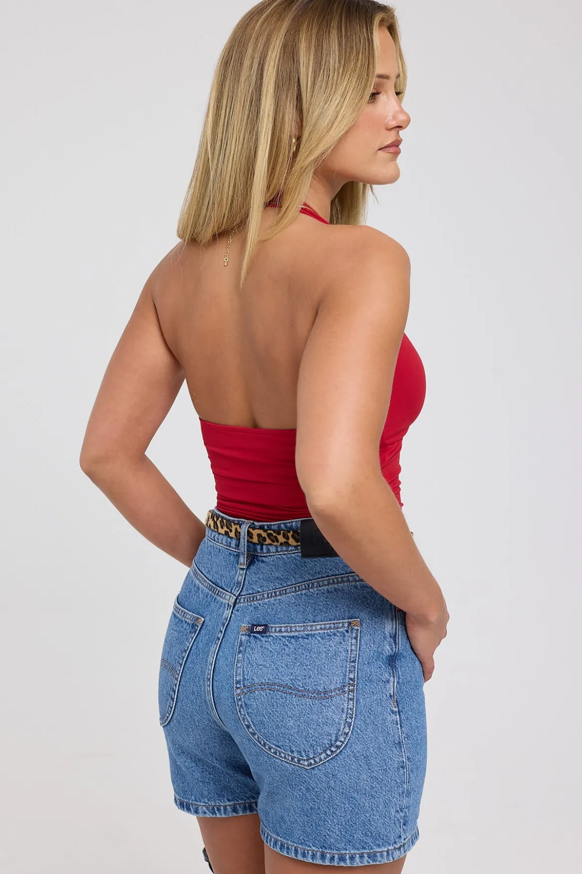 High Moms Denim Short Bold Blue