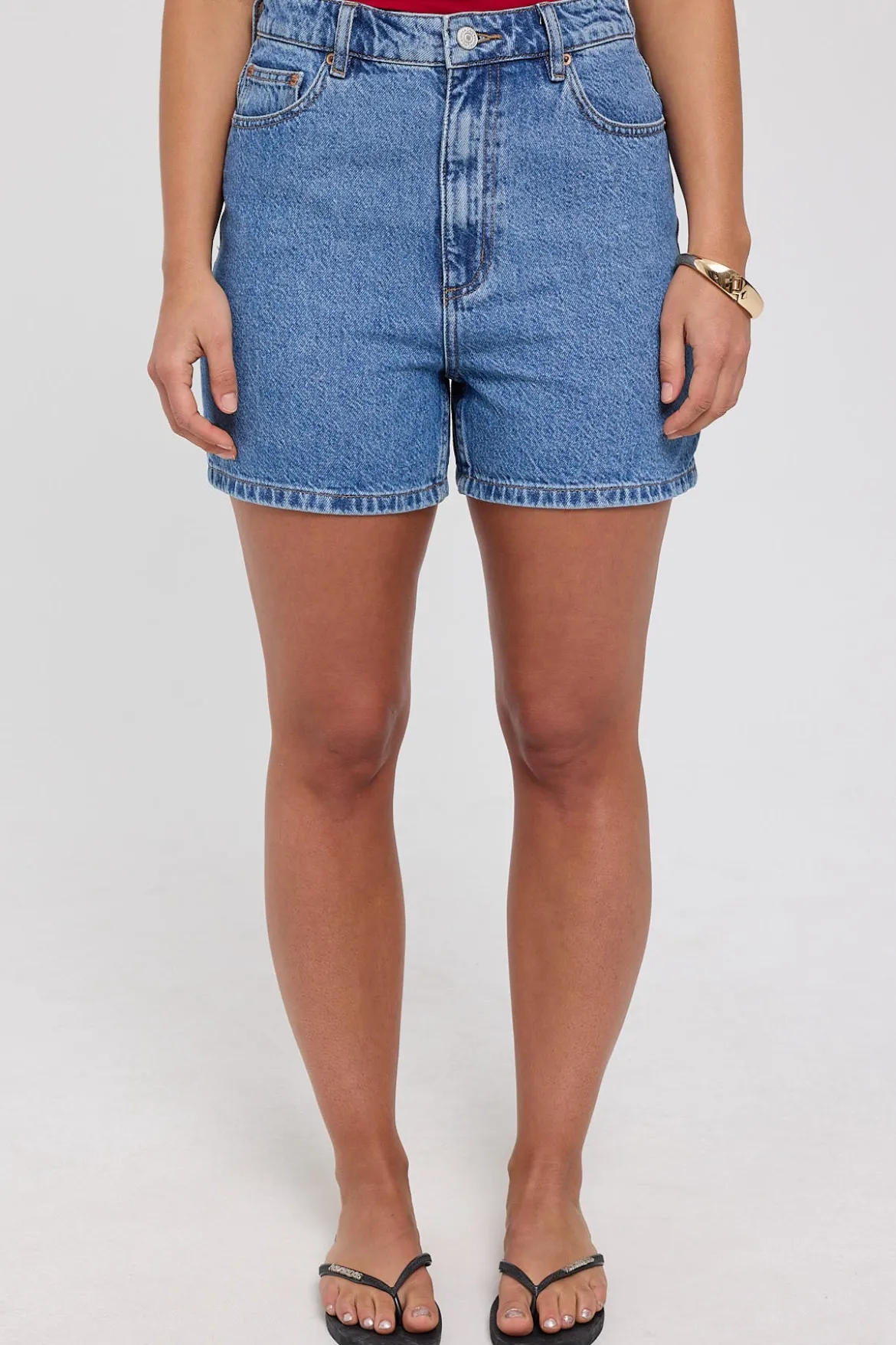 High Moms Denim Short Bold Blue