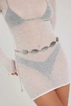 High Noon Disk Chain Belt Antique Silver
