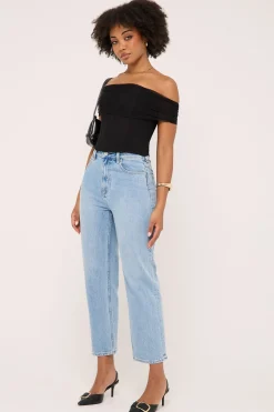 High Straight Crop Jean Skyline Blue