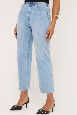 High Straight Crop Jean Skyline Blue