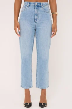 High Straight Crop Jean Skyline Blue