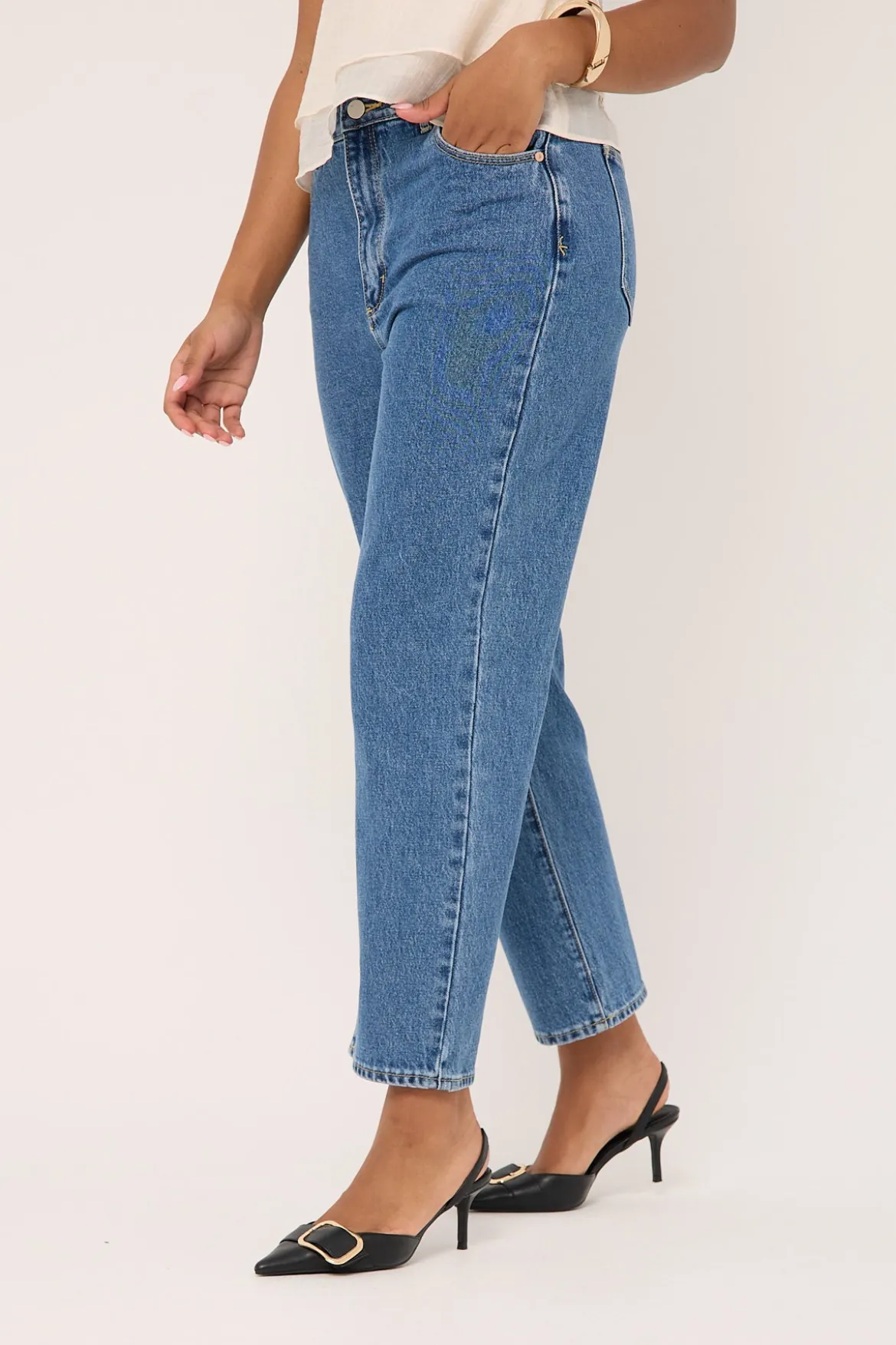 High Venice Straight Jean Eva Organic Blue
