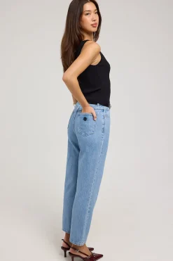 High Venice Straight Jean Elsa Organic Blue