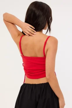 Hissy Fit Drawcord Cami Top Red