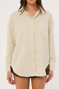 Hollis Oversized Shirt Cream Stripe