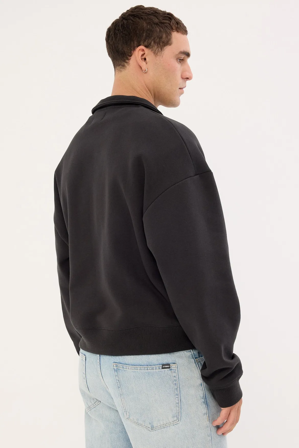 Holloway Full Zip Crop Sweater Off Black