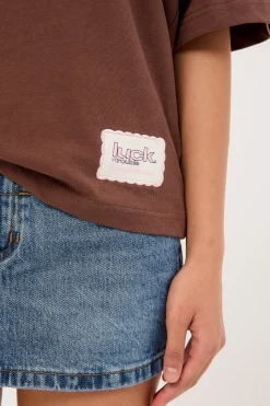Home Run Honey Oversized Tee Brown