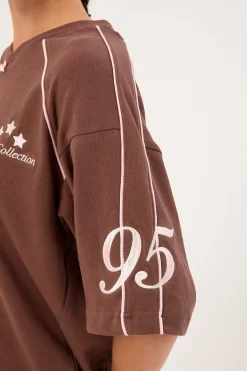 Home Run Honey Oversized Tee Brown
