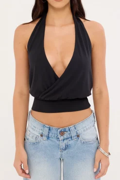 Honey Halter Top Black