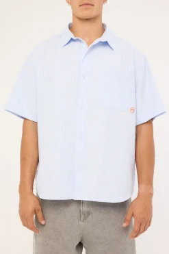 Hoodus Pinstripe Shirt Sky Blue