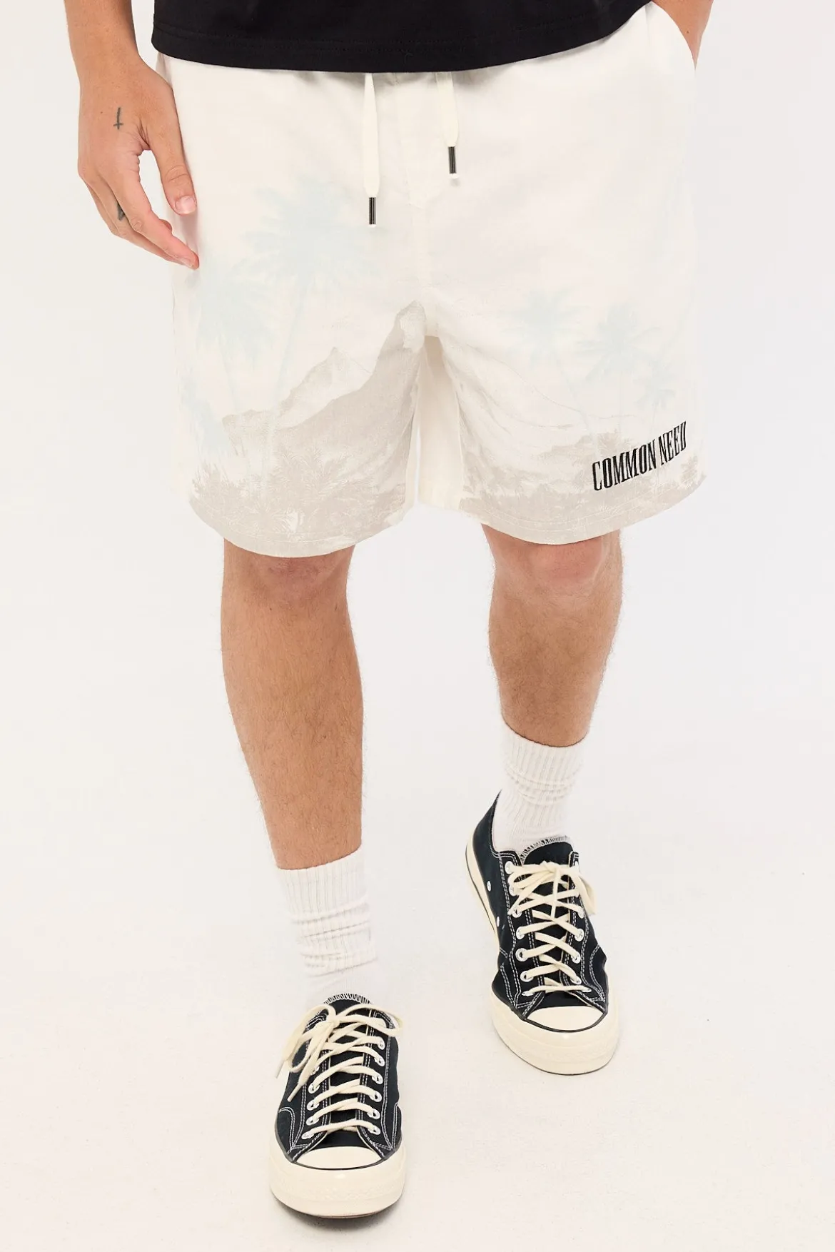Horizon Elastic Waist Short White