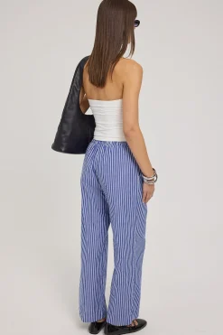 Horizon Elasticated Stripe Pant Blue Stripe