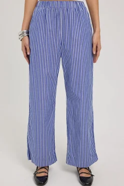 Horizon Elasticated Stripe Pant Blue Stripe