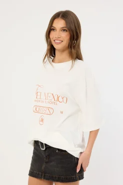Hotel Mexico Oversized T-Shirt White