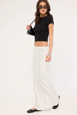 Hudson Satin Maxi Porcelain Polka