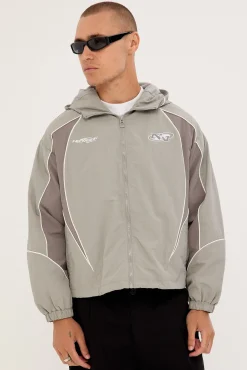 Hunt Panelled Track Jacket Grey