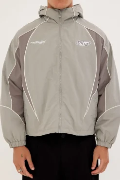 Hunt Panelled Track Jacket Grey