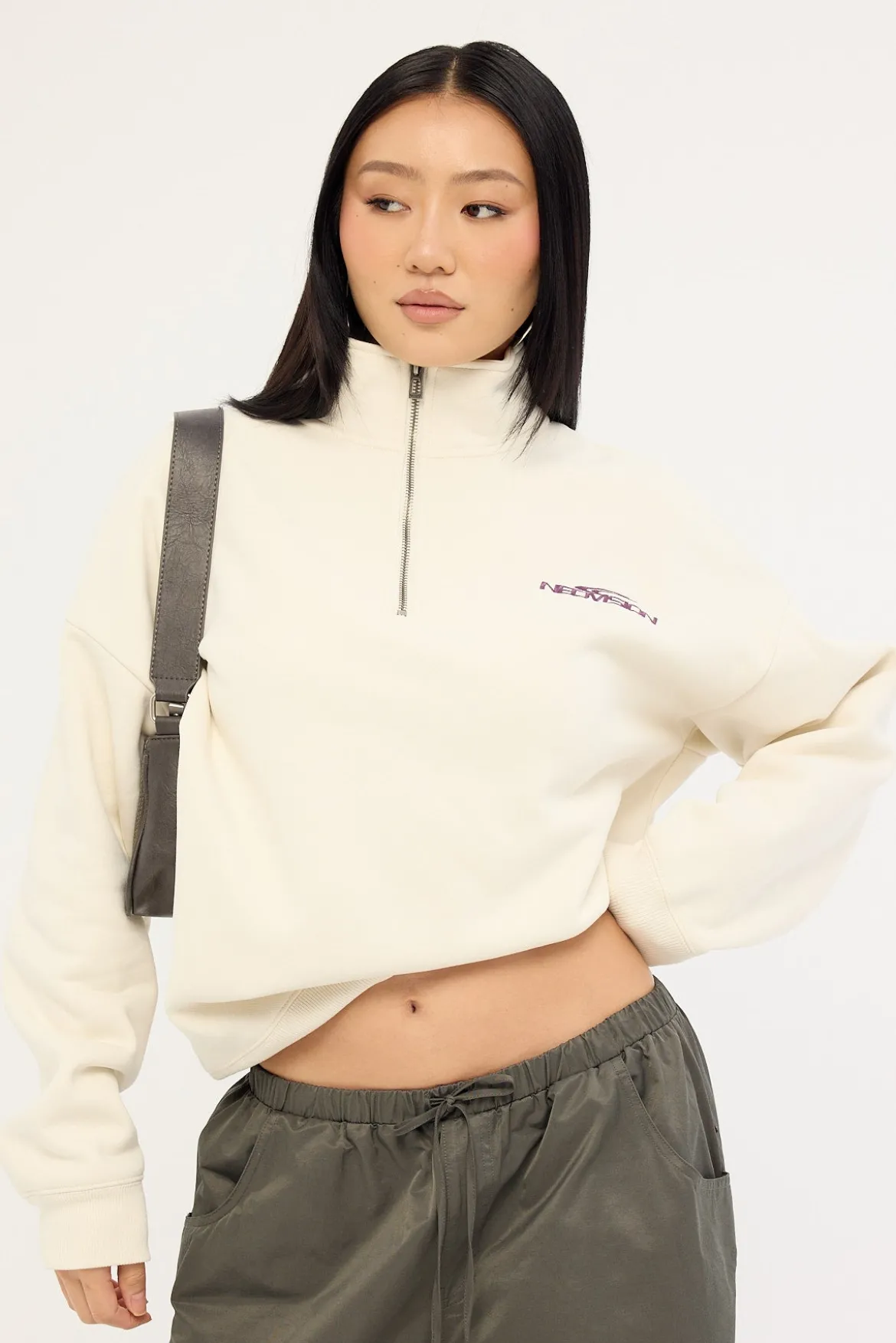 Hunt Relaxed Quarter Zip Crew Cream