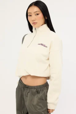 Hunt Relaxed Quarter Zip Crew Cream