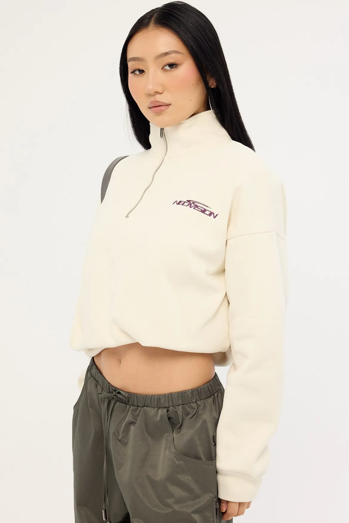 Hunt Relaxed Quarter Zip Crew Cream
