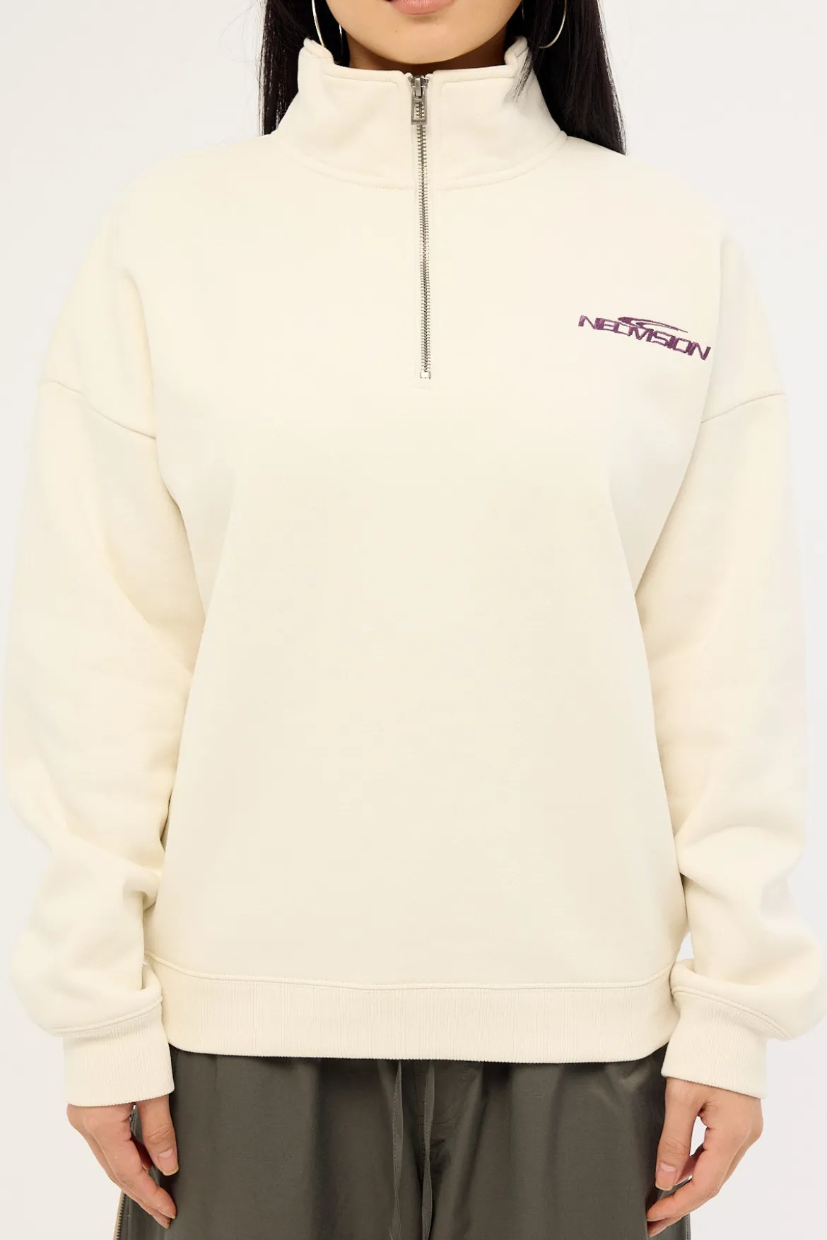 Hunt Relaxed Quarter Zip Crew Cream