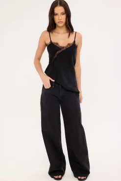 Hunter Low Rise Wide Leg Jean Aged Black
