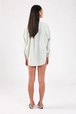 Hunter Stripe Oversized Shirt White/Black Stripe