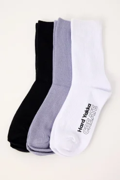 HYC 3 Pack Socks Grey Ridge/White/Black