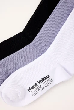 HYC 3 Pack Socks Grey Ridge/White/Black