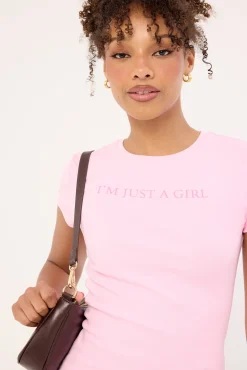 I'm Just A Girl Baby Tee Pink