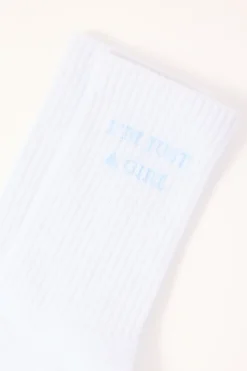 I'm Just A Girl Sock White