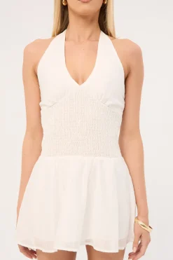 Immy Halter Mini Dress White