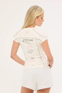 Impact Grid Nano Tee White Pink
