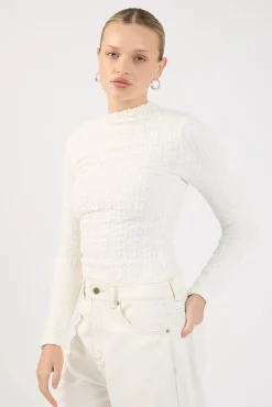 Indiana Lace Long Sleeve Top White