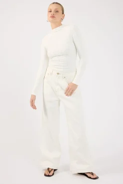 Indiana Lace Long Sleeve Top White